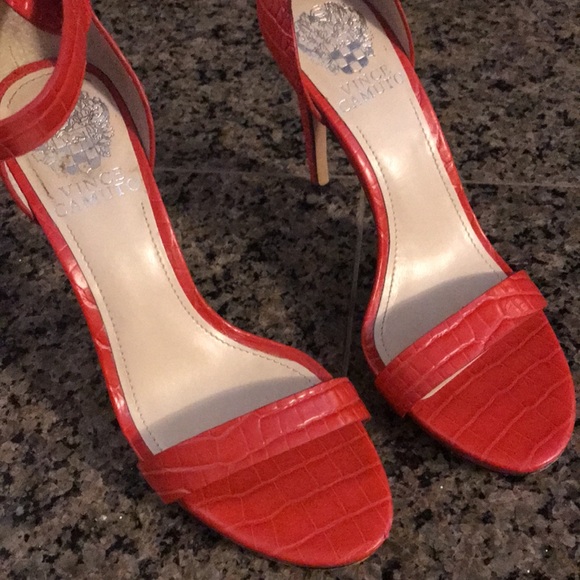 Vince Camuto Shoes - Vince Camuto Red Strappy Ankle Heels size 6